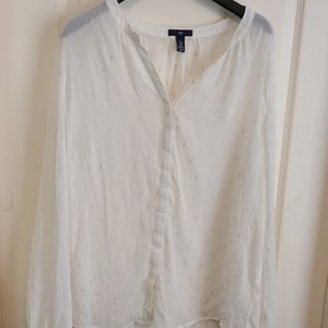 GAP Sheer Long Sleeve Detailed Blouse